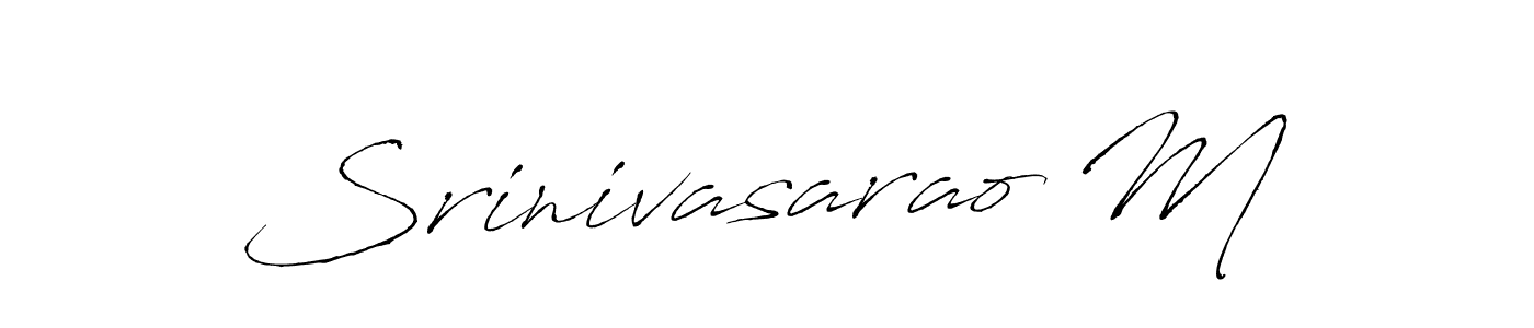 Make a beautiful signature design for name Srinivasarao M. With this signature (Antro_Vectra) style, you can create a handwritten signature for free. Srinivasarao M signature style 6 images and pictures png