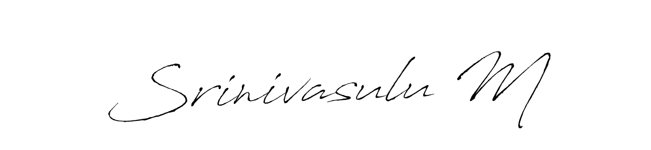 Use a signature maker to create a handwritten signature online. With this signature software, you can design (Antro_Vectra) your own signature for name Srinivasulu M. Srinivasulu M signature style 6 images and pictures png