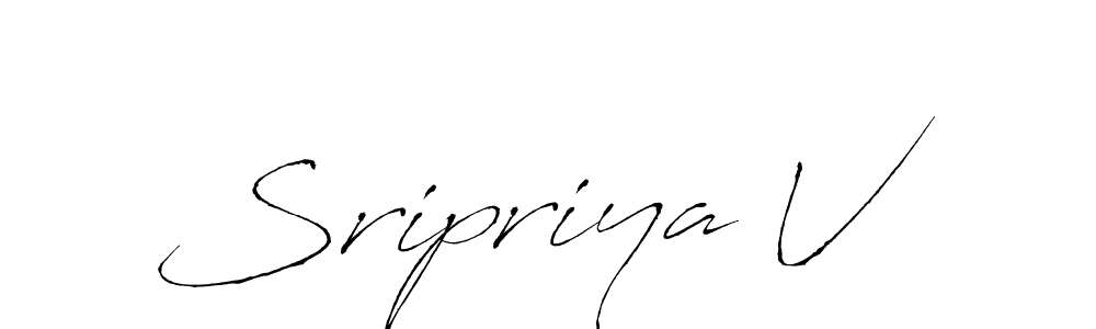 Create a beautiful signature design for name Sripriya V. With this signature (Antro_Vectra) fonts, you can make a handwritten signature for free. Sripriya V signature style 6 images and pictures png