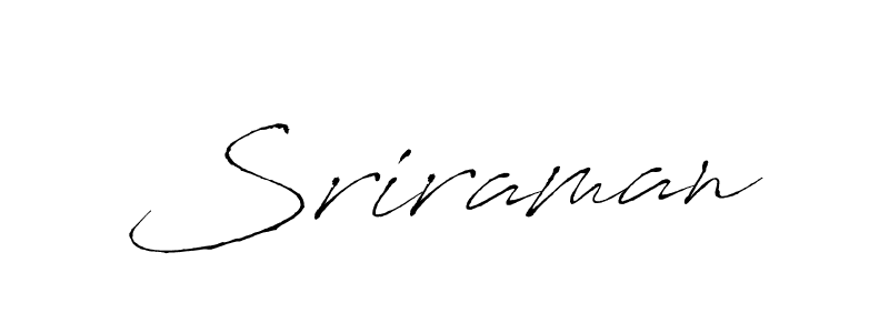Make a beautiful signature design for name Sriraman. With this signature (Antro_Vectra) style, you can create a handwritten signature for free. Sriraman signature style 6 images and pictures png