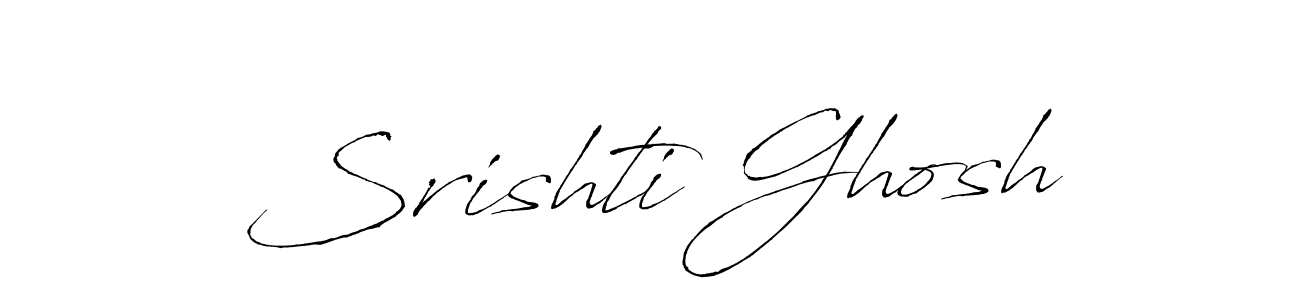 How to make Srishti Ghosh name signature. Use Antro_Vectra style for creating short signs online. This is the latest handwritten sign. Srishti Ghosh signature style 6 images and pictures png