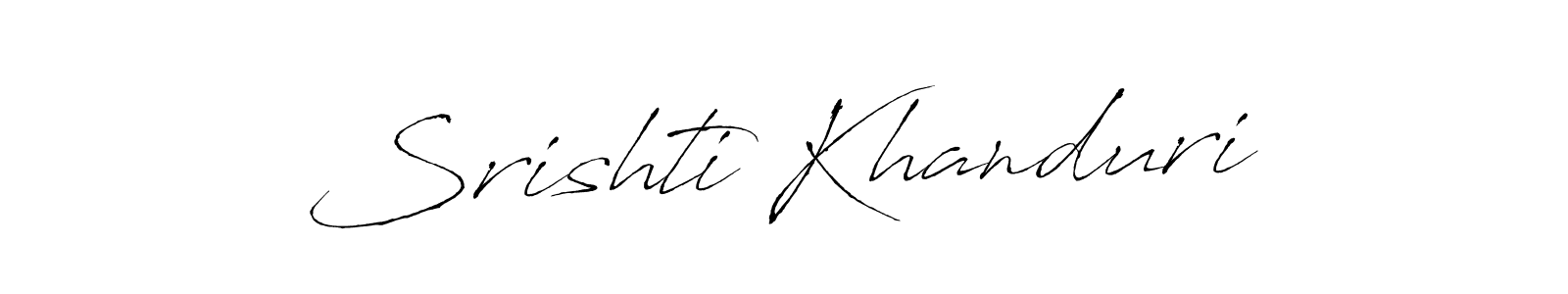 Antro_Vectra is a professional signature style that is perfect for those who want to add a touch of class to their signature. It is also a great choice for those who want to make their signature more unique. Get Srishti Khanduri name to fancy signature for free. Srishti Khanduri signature style 6 images and pictures png