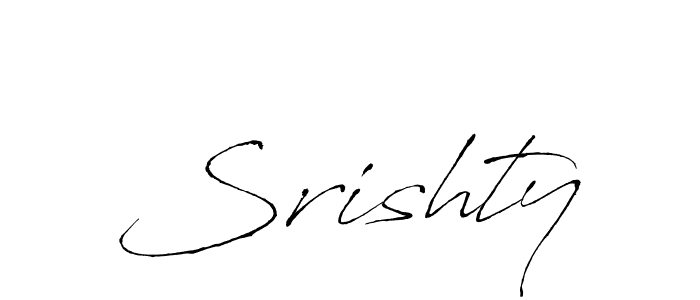 Design your own signature with our free online signature maker. With this signature software, you can create a handwritten (Antro_Vectra) signature for name Srishty. Srishty signature style 6 images and pictures png