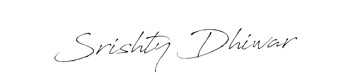 Use a signature maker to create a handwritten signature online. With this signature software, you can design (Antro_Vectra) your own signature for name Srishty Dhiwar. Srishty Dhiwar signature style 6 images and pictures png