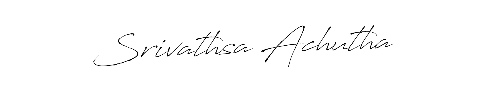 Similarly Antro_Vectra is the best handwritten signature design. Signature creator online .You can use it as an online autograph creator for name Srivathsa Achutha. Srivathsa Achutha signature style 6 images and pictures png