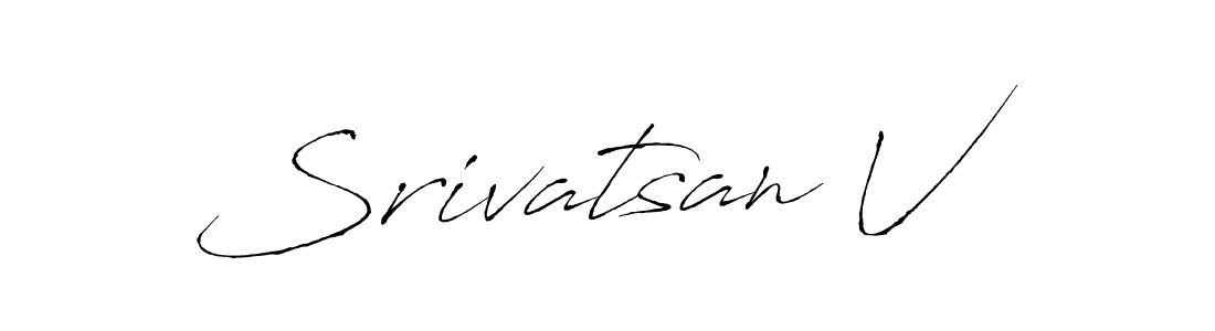 The best way (Antro_Vectra) to make a short signature is to pick only two or three words in your name. The name Srivatsan V include a total of six letters. For converting this name. Srivatsan V signature style 6 images and pictures png