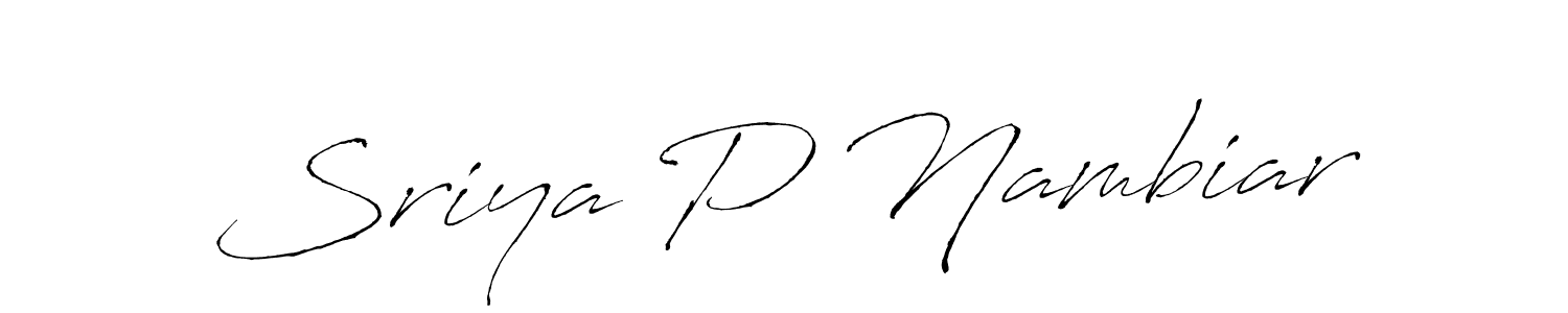 See photos of Sriya P Nambiar official signature by Spectra . Check more albums & portfolios. Read reviews & check more about Antro_Vectra font. Sriya P Nambiar signature style 6 images and pictures png