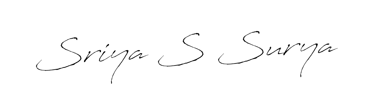 How to make Sriya S Surya name signature. Use Antro_Vectra style for creating short signs online. This is the latest handwritten sign. Sriya S Surya signature style 6 images and pictures png