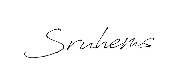 Make a beautiful signature design for name Sruhems. With this signature (Antro_Vectra) style, you can create a handwritten signature for free. Sruhems signature style 6 images and pictures png