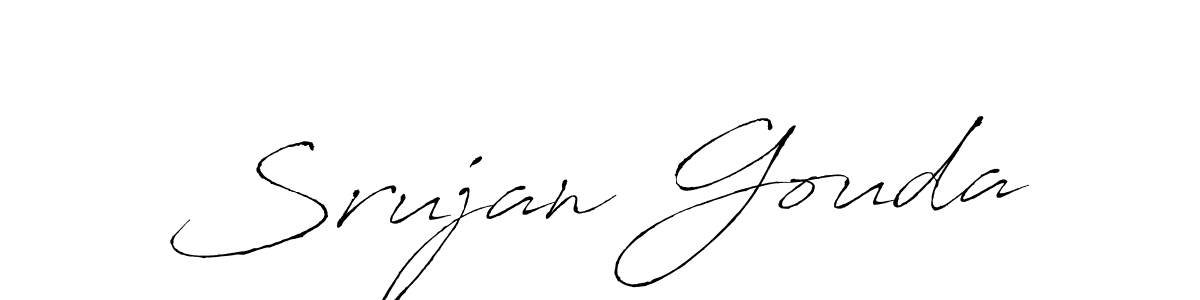 Make a beautiful signature design for name Srujan Gouda. With this signature (Antro_Vectra) style, you can create a handwritten signature for free. Srujan Gouda signature style 6 images and pictures png