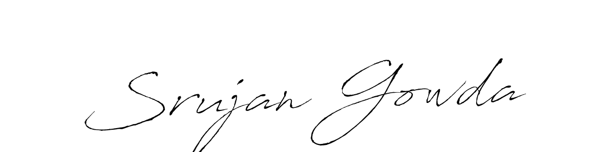 if you are searching for the best signature style for your name Srujan Gowda. so please give up your signature search. here we have designed multiple signature styles  using Antro_Vectra. Srujan Gowda signature style 6 images and pictures png