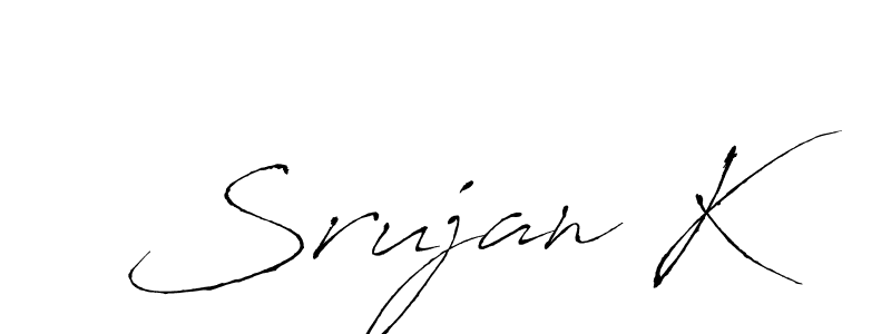 The best way (Antro_Vectra) to make a short signature is to pick only two or three words in your name. The name Srujan K include a total of six letters. For converting this name. Srujan K signature style 6 images and pictures png