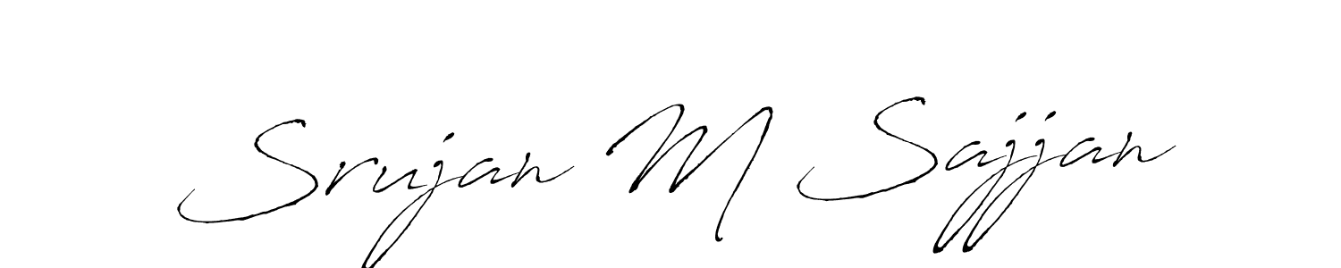 Make a beautiful signature design for name Srujan M Sajjan. With this signature (Antro_Vectra) style, you can create a handwritten signature for free. Srujan M Sajjan signature style 6 images and pictures png