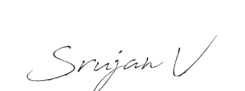 Antro_Vectra is a professional signature style that is perfect for those who want to add a touch of class to their signature. It is also a great choice for those who want to make their signature more unique. Get Srujan V name to fancy signature for free. Srujan V signature style 6 images and pictures png