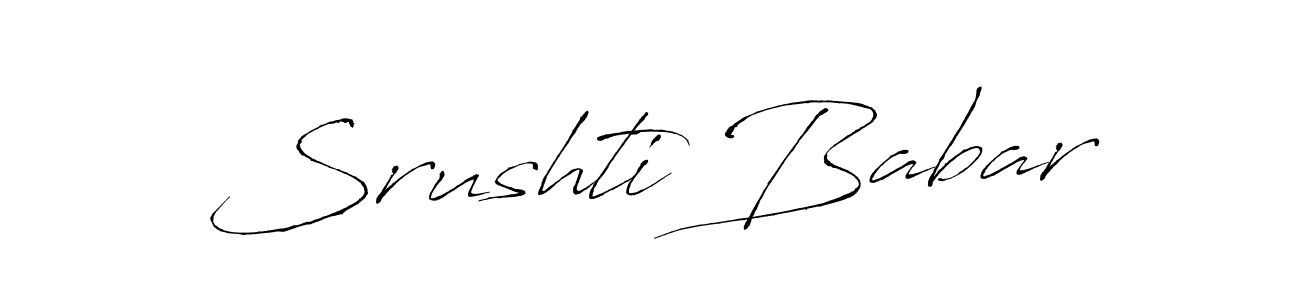 It looks lik you need a new signature style for name Srushti Babar. Design unique handwritten (Antro_Vectra) signature with our free signature maker in just a few clicks. Srushti Babar signature style 6 images and pictures png