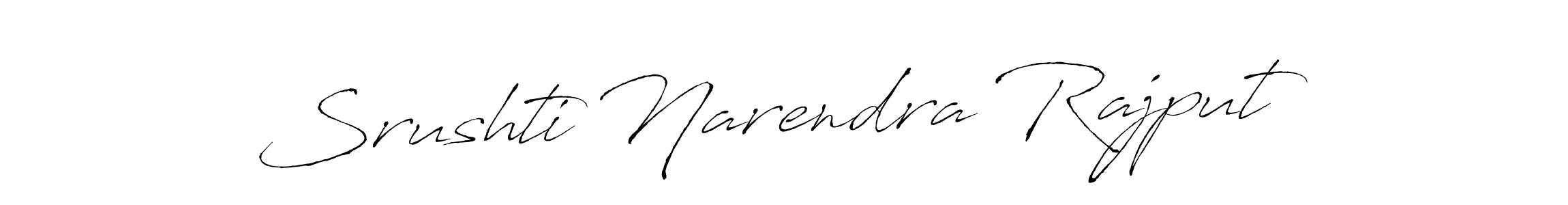 How to make Srushti Narendra Rajput name signature. Use Antro_Vectra style for creating short signs online. This is the latest handwritten sign. Srushti Narendra Rajput signature style 6 images and pictures png