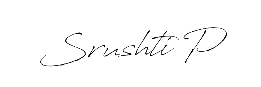 It looks lik you need a new signature style for name Srushti P. Design unique handwritten (Antro_Vectra) signature with our free signature maker in just a few clicks. Srushti P signature style 6 images and pictures png