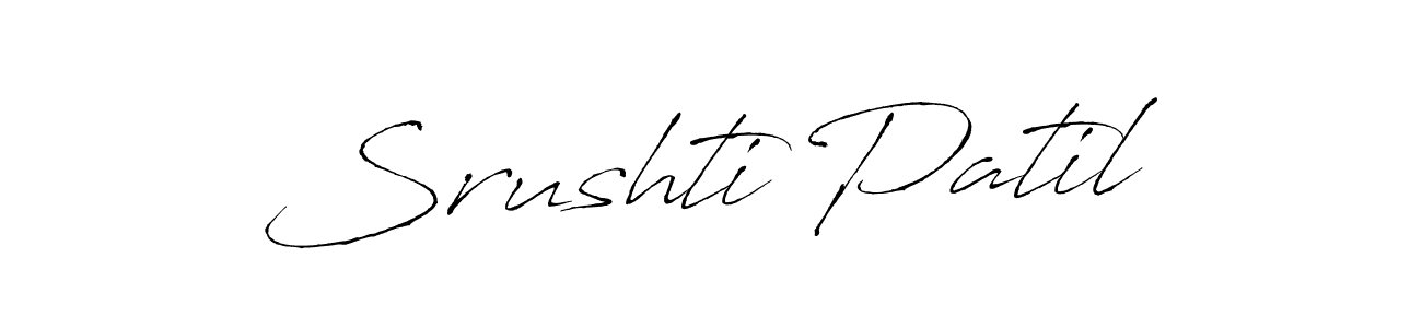 Create a beautiful signature design for name Srushti Patil. With this signature (Antro_Vectra) fonts, you can make a handwritten signature for free. Srushti Patil signature style 6 images and pictures png