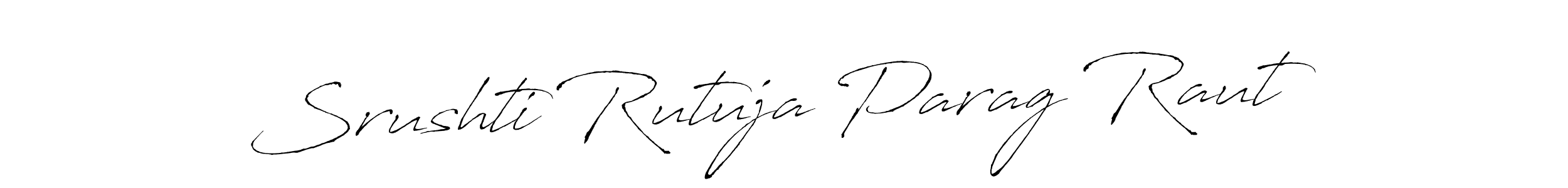 Make a short Srushti Rutuja Parag Raut signature style. Manage your documents anywhere anytime using Antro_Vectra. Create and add eSignatures, submit forms, share and send files easily. Srushti Rutuja Parag Raut signature style 6 images and pictures png