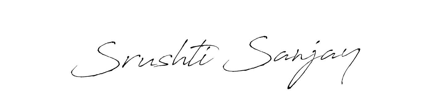 It looks lik you need a new signature style for name Srushti Sanjay. Design unique handwritten (Antro_Vectra) signature with our free signature maker in just a few clicks. Srushti Sanjay signature style 6 images and pictures png