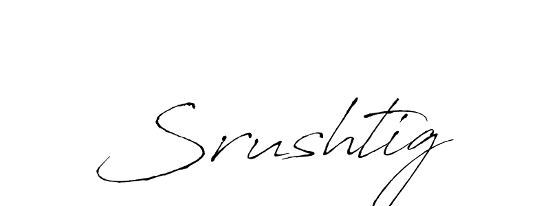 Use a signature maker to create a handwritten signature online. With this signature software, you can design (Antro_Vectra) your own signature for name Srushtig. Srushtig signature style 6 images and pictures png