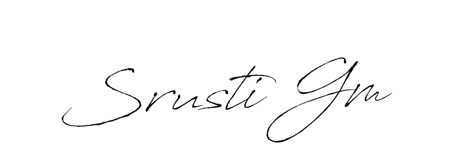 if you are searching for the best signature style for your name Srusti Gm. so please give up your signature search. here we have designed multiple signature styles  using Antro_Vectra. Srusti Gm signature style 6 images and pictures png