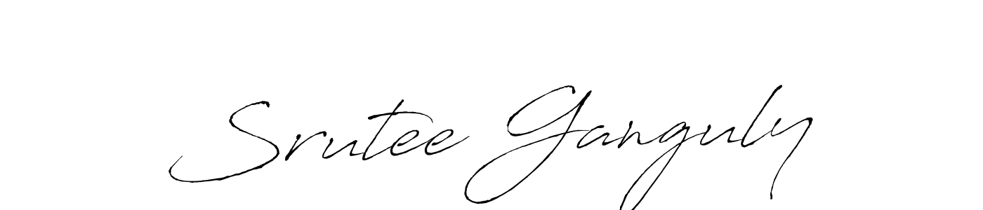 Srutee Ganguly stylish signature style. Best Handwritten Sign (Antro_Vectra) for my name. Handwritten Signature Collection Ideas for my name Srutee Ganguly. Srutee Ganguly signature style 6 images and pictures png