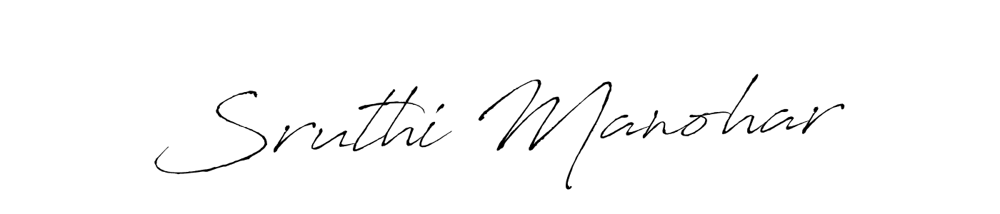 Make a beautiful signature design for name Sruthi Manohar. With this signature (Antro_Vectra) style, you can create a handwritten signature for free. Sruthi Manohar signature style 6 images and pictures png