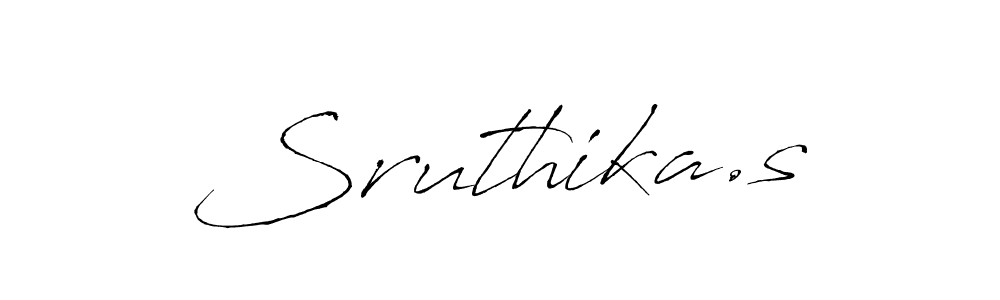 How to make Sruthika.s name signature. Use Antro_Vectra style for creating short signs online. This is the latest handwritten sign. Sruthika.s signature style 6 images and pictures png