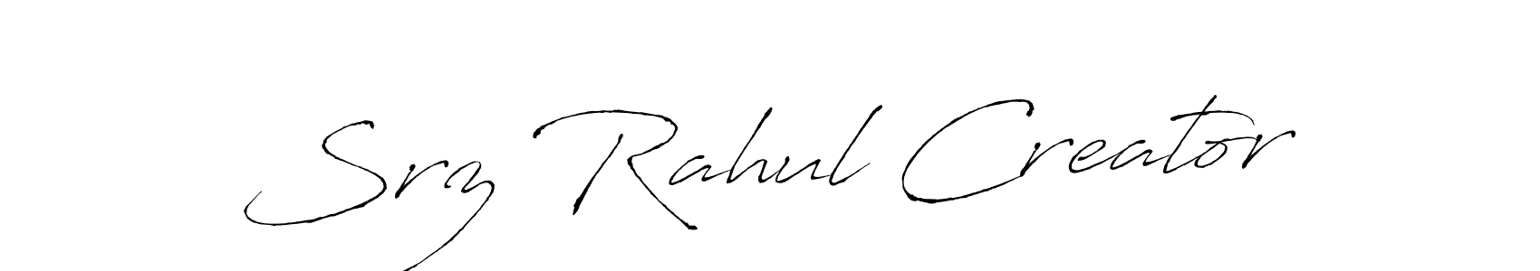 How to make Srz Rahul Creator name signature. Use Antro_Vectra style for creating short signs online. This is the latest handwritten sign. Srz Rahul Creator signature style 6 images and pictures png