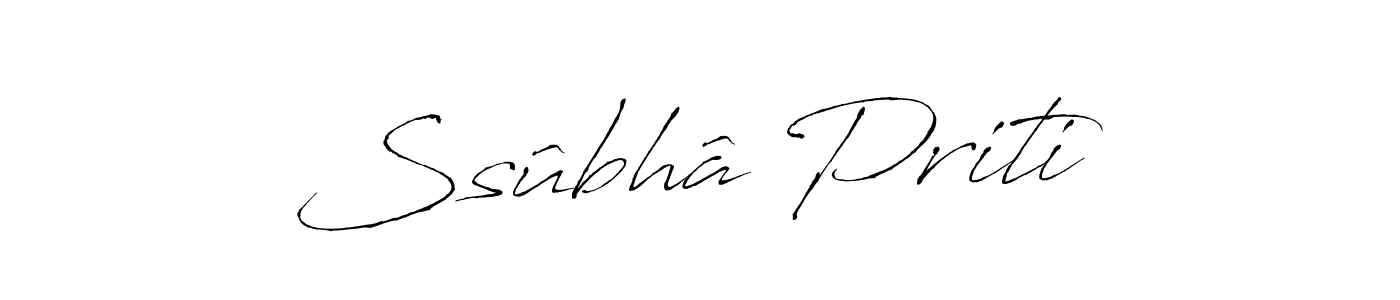 Design your own signature with our free online signature maker. With this signature software, you can create a handwritten (Antro_Vectra) signature for name Ssûbhâ Priti. Ssûbhâ Priti signature style 6 images and pictures png