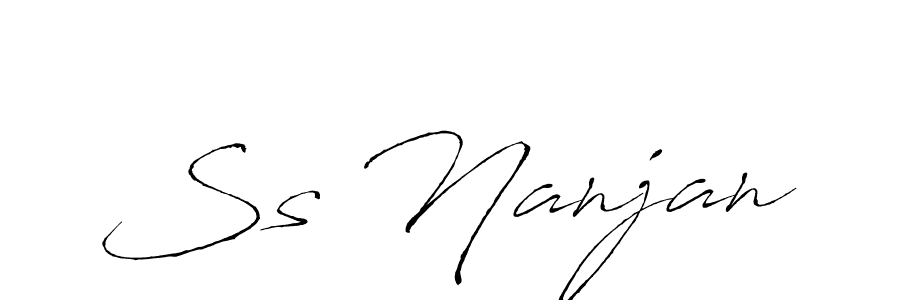 How to make Ss Nanjan signature? Antro_Vectra is a professional autograph style. Create handwritten signature for Ss Nanjan name. Ss Nanjan signature style 6 images and pictures png