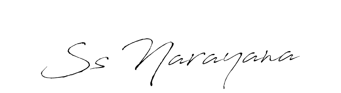 Make a beautiful signature design for name Ss Narayana. With this signature (Antro_Vectra) style, you can create a handwritten signature for free. Ss Narayana signature style 6 images and pictures png