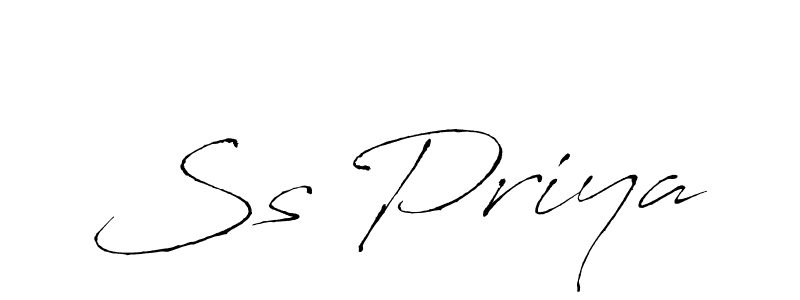 Create a beautiful signature design for name Ss Priya. With this signature (Antro_Vectra) fonts, you can make a handwritten signature for free. Ss Priya signature style 6 images and pictures png
