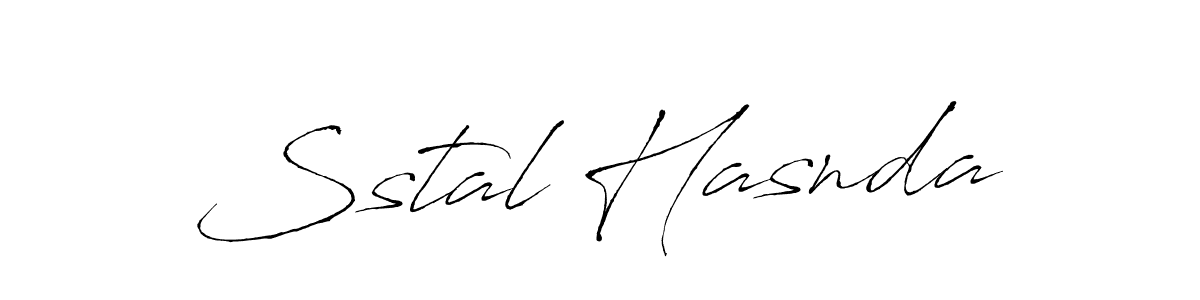 The best way (Antro_Vectra) to make a short signature is to pick only two or three words in your name. The name Sstal Hasnda include a total of six letters. For converting this name. Sstal Hasnda signature style 6 images and pictures png