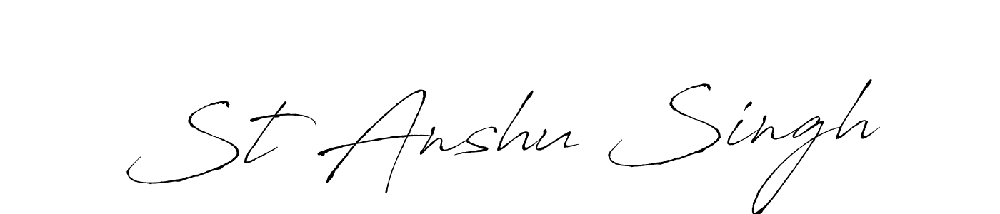 St Anshu Singh stylish signature style. Best Handwritten Sign (Antro_Vectra) for my name. Handwritten Signature Collection Ideas for my name St Anshu Singh. St Anshu Singh signature style 6 images and pictures png