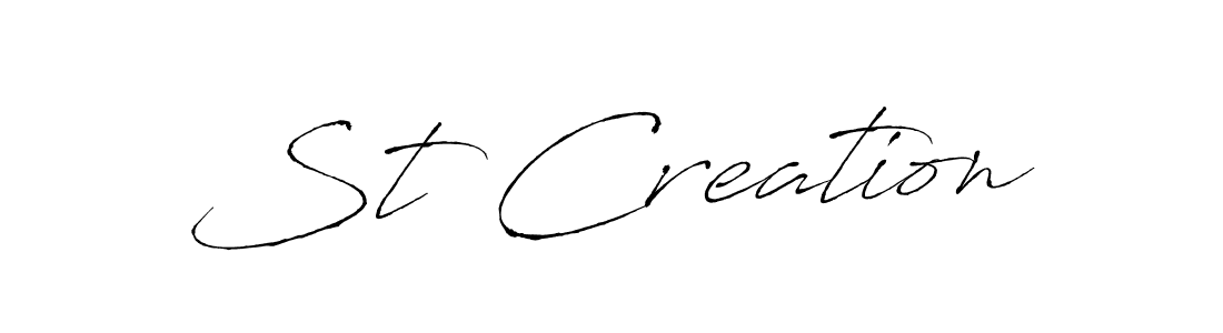 Make a beautiful signature design for name St Creation. With this signature (Antro_Vectra) style, you can create a handwritten signature for free. St Creation signature style 6 images and pictures png