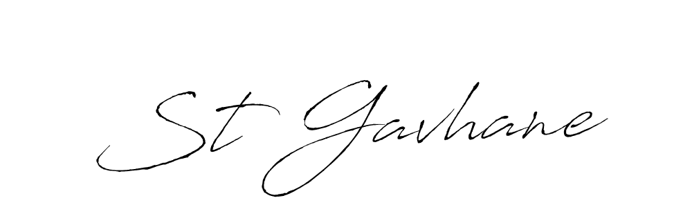 Design your own signature with our free online signature maker. With this signature software, you can create a handwritten (Antro_Vectra) signature for name St Gavhane. St Gavhane signature style 6 images and pictures png