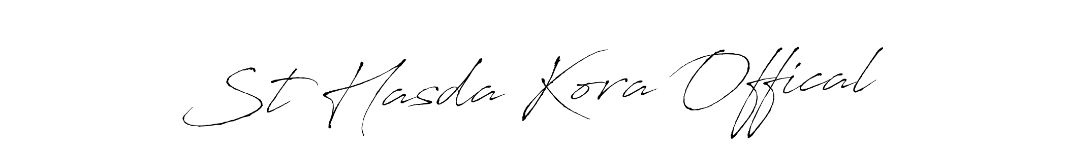 Antro_Vectra is a professional signature style that is perfect for those who want to add a touch of class to their signature. It is also a great choice for those who want to make their signature more unique. Get St Hasda Kora Offical name to fancy signature for free. St Hasda Kora Offical signature style 6 images and pictures png