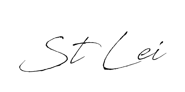 Design your own signature with our free online signature maker. With this signature software, you can create a handwritten (Antro_Vectra) signature for name St Lei. St Lei signature style 6 images and pictures png