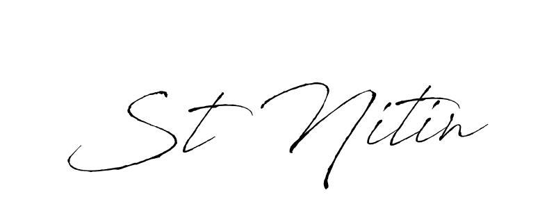 Make a beautiful signature design for name St Nitin. With this signature (Antro_Vectra) style, you can create a handwritten signature for free. St Nitin signature style 6 images and pictures png