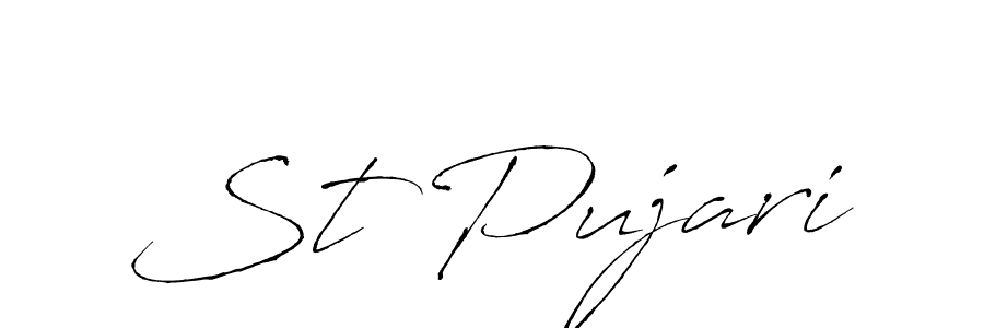 Use a signature maker to create a handwritten signature online. With this signature software, you can design (Antro_Vectra) your own signature for name St Pujari. St Pujari signature style 6 images and pictures png