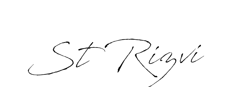 You should practise on your own different ways (Antro_Vectra) to write your name (St Rizvi) in signature. don't let someone else do it for you. St Rizvi signature style 6 images and pictures png