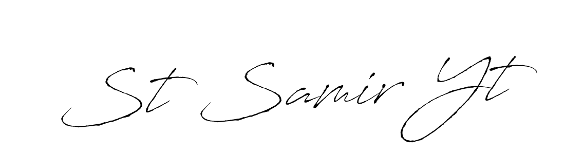 Design your own signature with our free online signature maker. With this signature software, you can create a handwritten (Antro_Vectra) signature for name St Samir Yt. St Samir Yt signature style 6 images and pictures png
