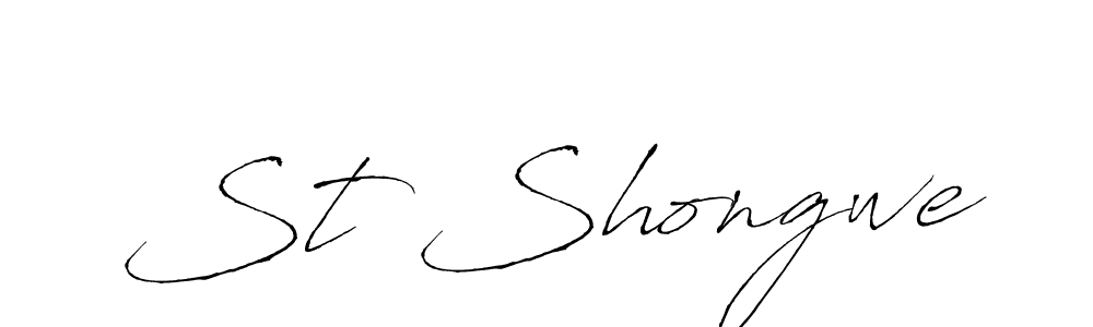 Design your own signature with our free online signature maker. With this signature software, you can create a handwritten (Antro_Vectra) signature for name St Shongwe. St Shongwe signature style 6 images and pictures png