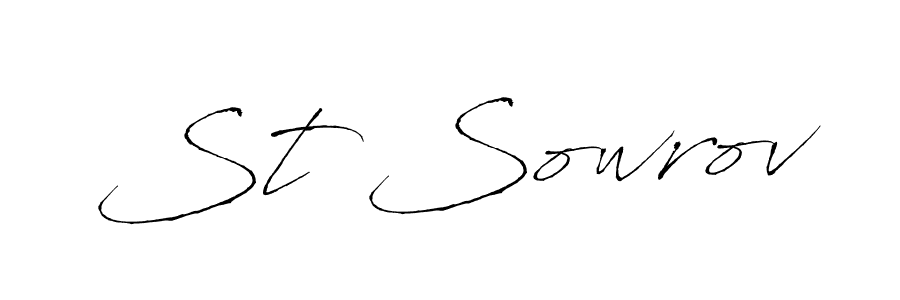 Design your own signature with our free online signature maker. With this signature software, you can create a handwritten (Antro_Vectra) signature for name St Sowrov. St Sowrov signature style 6 images and pictures png