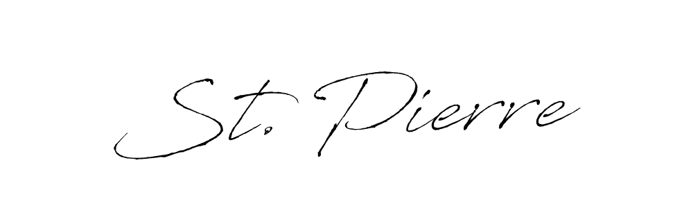 The best way (Antro_Vectra) to make a short signature is to pick only two or three words in your name. The name St. Pierre include a total of six letters. For converting this name. St. Pierre signature style 6 images and pictures png