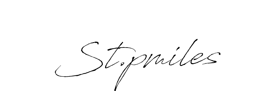 Use a signature maker to create a handwritten signature online. With this signature software, you can design (Antro_Vectra) your own signature for name St.pmiles. St.pmiles signature style 6 images and pictures png