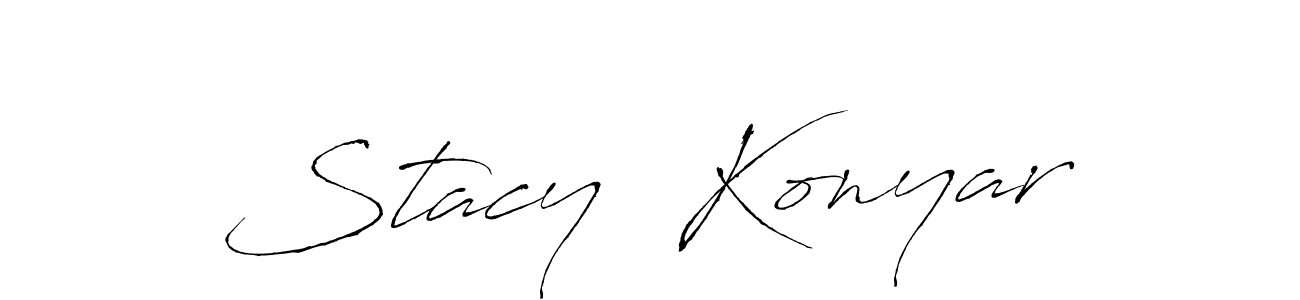 Similarly Antro_Vectra is the best handwritten signature design. Signature creator online .You can use it as an online autograph creator for name Stacy  Konyar. Stacy  Konyar signature style 6 images and pictures png