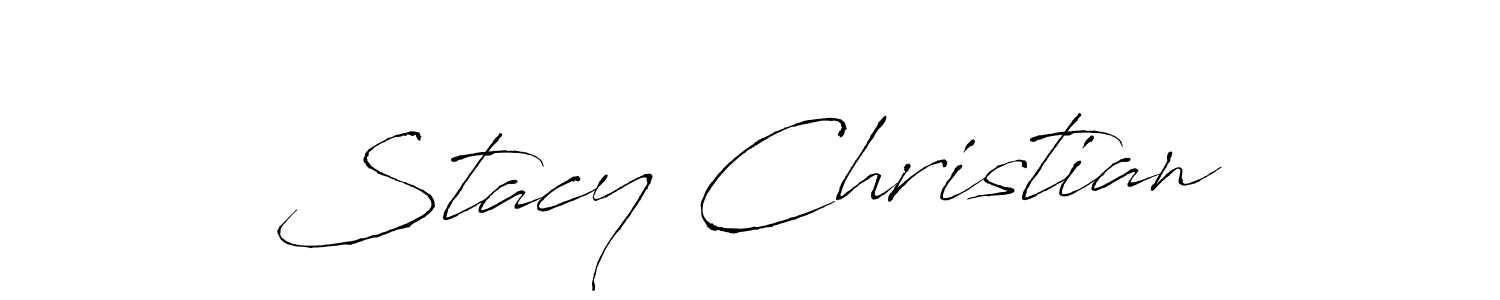 How to make Stacy Christian name signature. Use Antro_Vectra style for creating short signs online. This is the latest handwritten sign. Stacy Christian signature style 6 images and pictures png